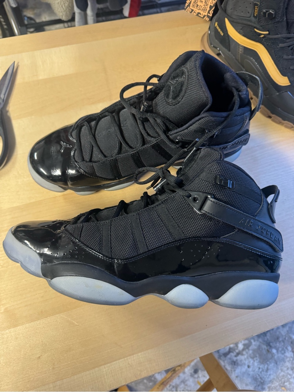Jordan Black and Gray High-Top Sneakers Sz.13
